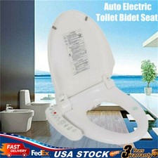 Electric Toilet Bidet Seat w/Cover Smart Intelligent Massage Warm Water Dry