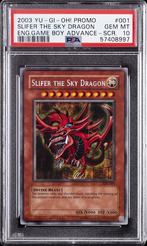 Yugioh Slifer The Sky Dragon Promo 001 English Game Boy ADV Secret Rare PSA 10