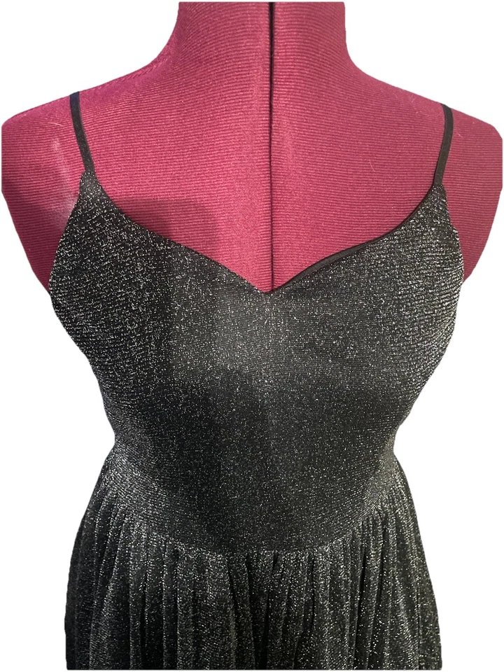 Un Des Trios моды Лос-Анджелес девочек черный крой и стиль блестящее платье - Изображение 2 из 4