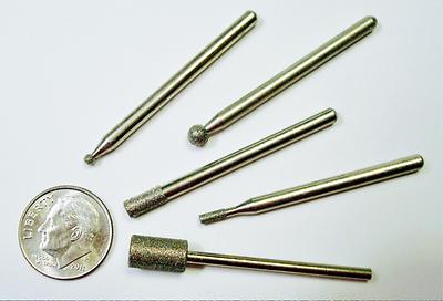 Diamond drill bit shaped tip sampler 3 pcs various shapes grits our pick T023