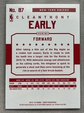 2015-16 Panini NBA Hoops Red Back Cleanthony Early New York Knicks No.87