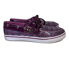 Sperry Top Sider Two Eyed Purple Bahama Plum Sequin Boat Shoes Youth 4 YG47788