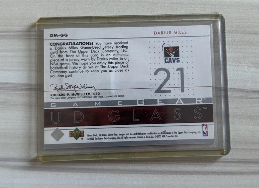 2002/03 Upper Deck Glass Game Gear Darius Miles Jersey Patch Cleveland Cavaliers - Image 2 of 2