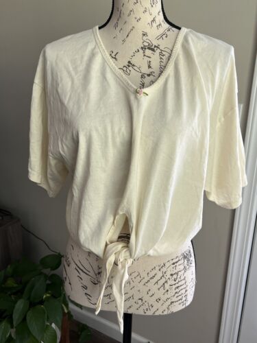 NWT Vintage Sassoon Womens Cropped Top Light Yellow One Size Fits Most 1970/80's