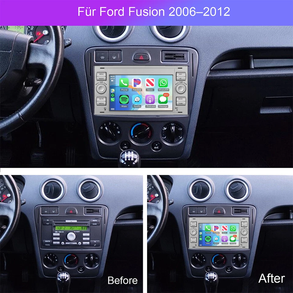 Für Ford Fusion JU 2006–2012 Android 15 Carplay Autoradio GPS Navi WIFI BT 2+64G - Bild 4 von 4