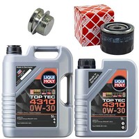 MotoröL Filter Set 4310 0W-30 Liqui Moly 6 Liter + Schraube FüR Fiat Ducato 130