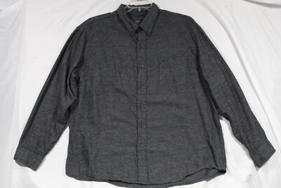 Arrow Men's XXL(18-18 1/2) Heather Black Button-Down Collar LS Shirt Work Casual