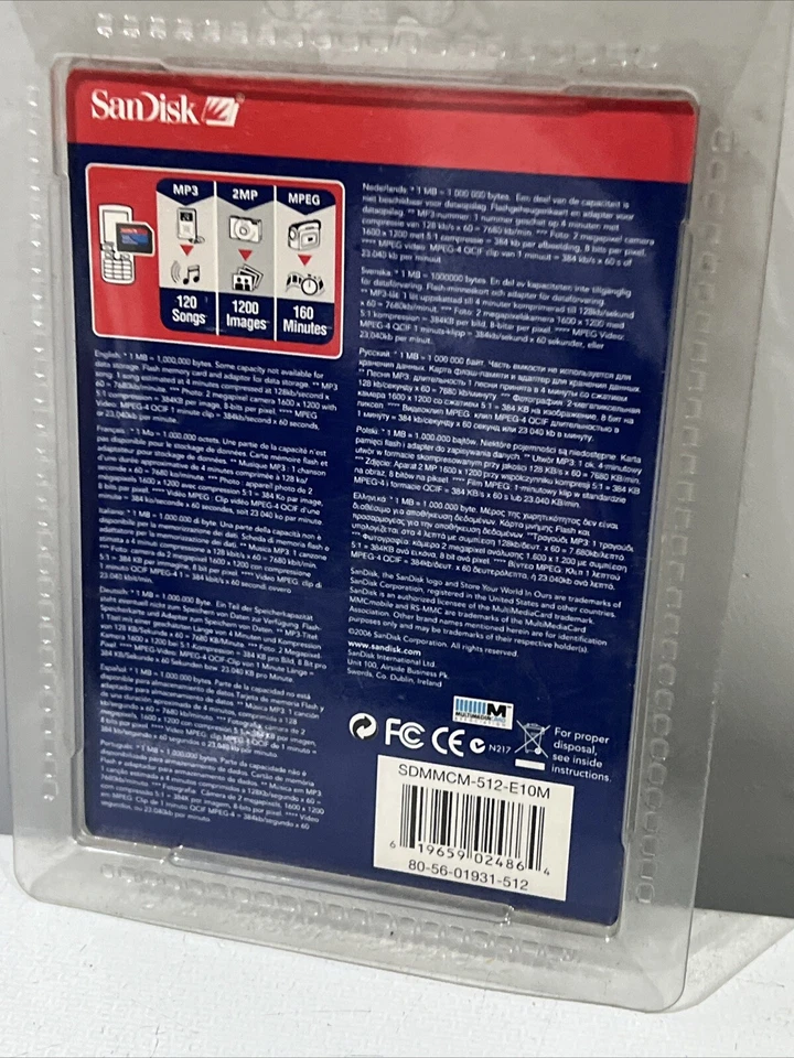 SanDisk 512 MB RS / MMC Mobile Memory Card + Adaptor for Nokia 6680 7610 6230i - Image 4 of 4