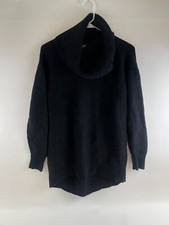LOFT Sweater Women's Size Small Black Cowl Neck Pullover Rib Knit Long Sleeve