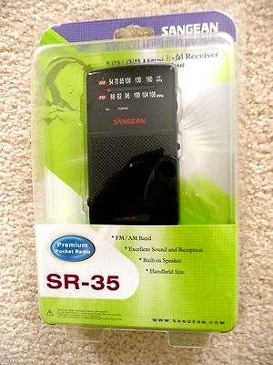 SANGEAN SR-35 AM/FM ANALOG POCKET RADIO NEW IN BOX