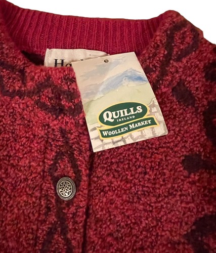 Harley Of Scotland Womens New Sweater Wool S Quills Ireland Red Celtic Cozy Warm - Picture 10 of 17