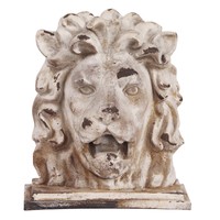 World Menagerie Beige Stone Lion Head Sculpture on sale World Menagerie Beige Stone Lion Head Sculpture on sale