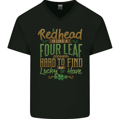 St Patricks Day Redhead Ingwer Lustig Irisch Herren V-Neck Baumwolle