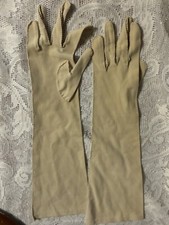 Wear Right Vtg Long Cr me Nylon Blend Evening Cocktail Gloves Sz 6