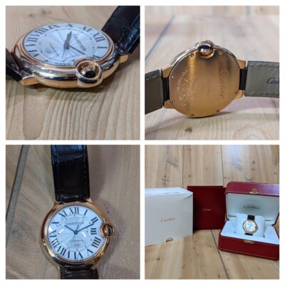 Cartier Ballon Blue 36mm 18K Rose Gold Auto Watch Leather Strap '15 Box Cert EUC