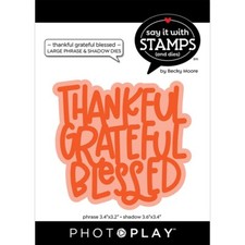 PP Large Phrase  Shadow Die Set Thankful Grateful Blessed