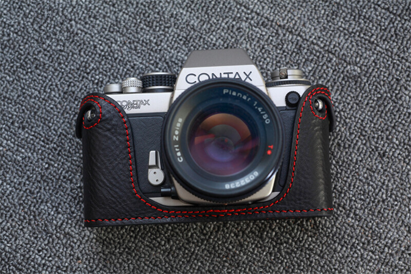 CONTAX S2用　レザージャケット　牛革　カメラケース　Funper Funper Handmade Leather Half Case For Contax S2 Camera Retro