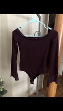 Womens Express Maroon Bodysuit size XS NWOT