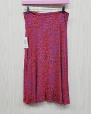 LuLaRoe Azure Red Blue Pattern Skirt Size Small NWT