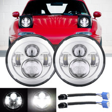 New 7 Round Led Headlights Projector Hilow Beam Chrome For Jeep Wrangler Jk New 7 Round Led Headlights Projector Hilow Beam Chrome For Jeep Wrangler Jk