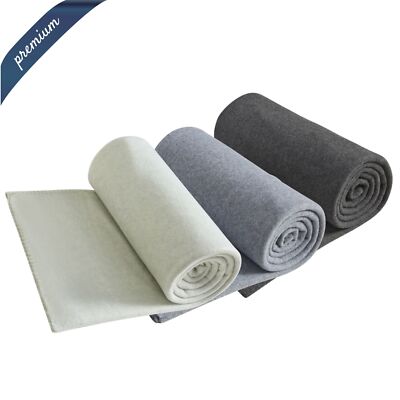PREMIUM Fleecedecke melange 130x160 oder 140x190 cm extra dick grau Bi-Color