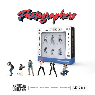 American Diorama - Photographers Figure set of 6 Figures - AD-2414MJ - Mijo 1:64