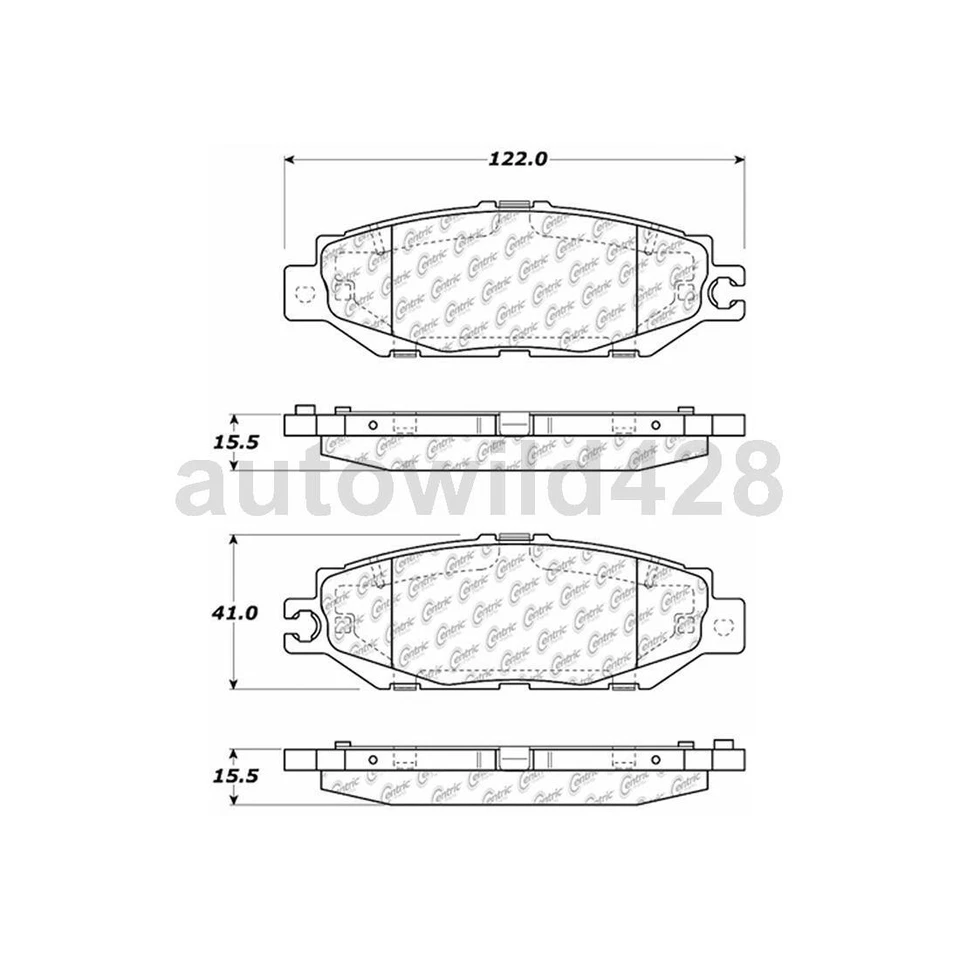 Juego de 2 pastillas de freno delanteras traseras para Lexus LS400 1995 1996 1997 1998 1999 2000 Foto 2 de 4