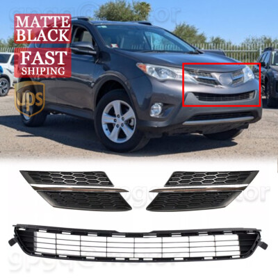 For Toyota RAV4 2013 2014 2015 Front Bumper Upper + Center Grille Assembly Set