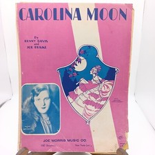Vintage Sheet Music, Carolina Moon w Ukelele Arr by Benny Davis and Joe Burke
