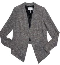 BCBGeneration Open Front Stretchy Tuxedo Jacket Knit Textured Blazer Pads Sz L