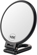 1x/10x Magnifying Handheld Mirror Double Sided, Foldable Travel Makeup Mirror, a