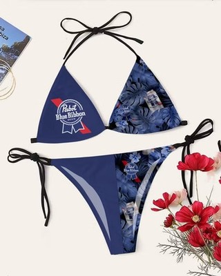 Pabst Blue Ribbon Casual Printed Bikini Set