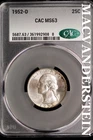 1952-D Washington Quarter- Silver- CAC MS-63- Luster #SLM473
