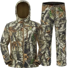 TIDEWE Men's Silent Hunting Jacket & Pants Set - Fleece-Lined, Water-Resistant S