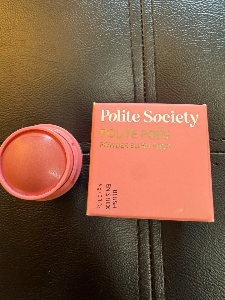 Polite Society Polite Pops Powder Blush Stick in Malibu Shade Golden Peach NIB - Image 2 of 4