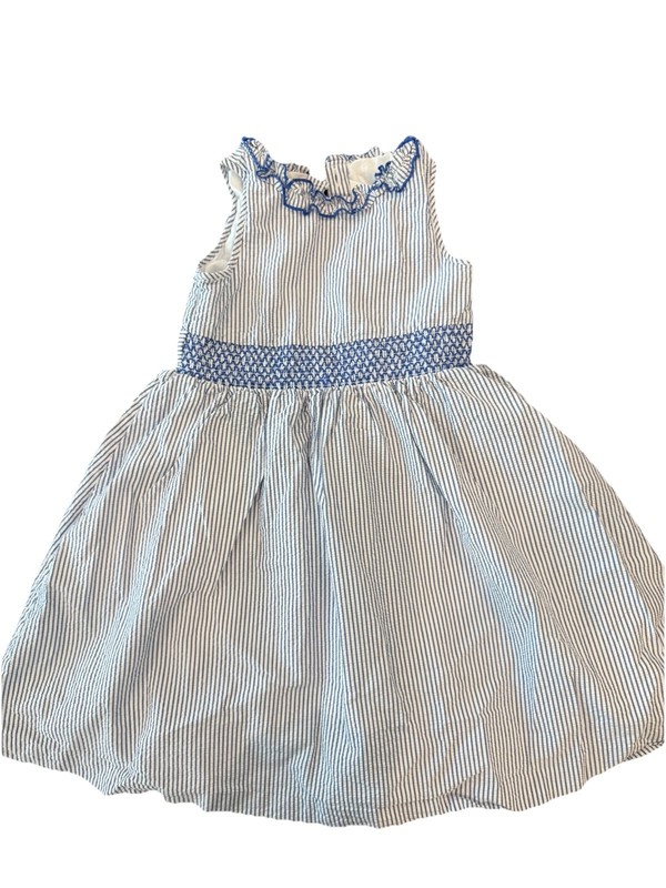 Janie And Jack Blue And White Seersucker Girls Dress Size 5