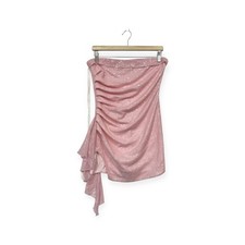 Lucy in the Sky Sequin Side Ruched Strapless Dress in Pink Size L Large
