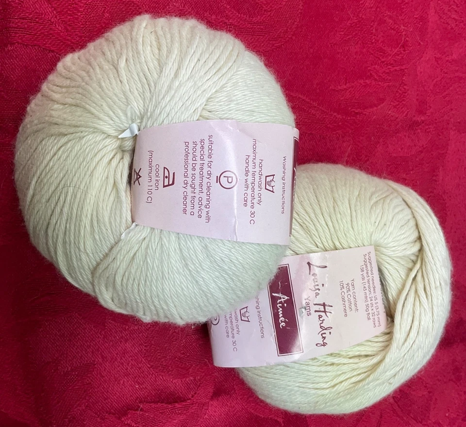 Louisa Harding Aimee Cotton/Cashmere YarnAIM-01  Lot of 2 Cream Sport New - Image 4 of 4