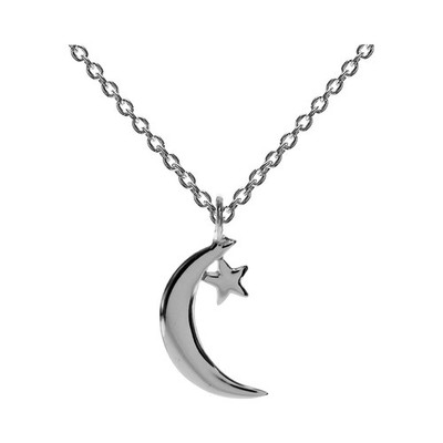 Mond und Sterne Halskette massiv Sterling Silber 925 gepunzt British Made