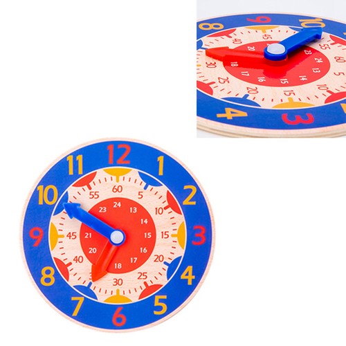 ヘBlue Clock Wooden Cognitive Clock Improve Observation Teaching Clock Educat - Picture 4 of 12