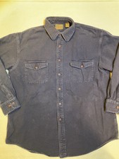 Vintage St John's Bay Chamois Shirt Heavy Cotton Button Up Mens Size Large Tall