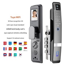 Smart Door Lock,3D Face Recognition Camera FingerPrint Password Security LockO6