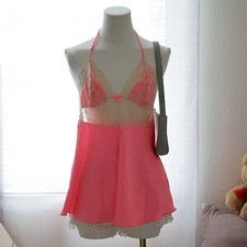Victoria's Secret Y2k Babydoll pink lace slip size M