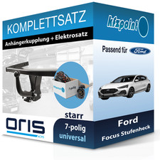Für Ford Focus Stufenheck 18- ORIS Anhängerkupplung starr + 7polig E-Satz AHK