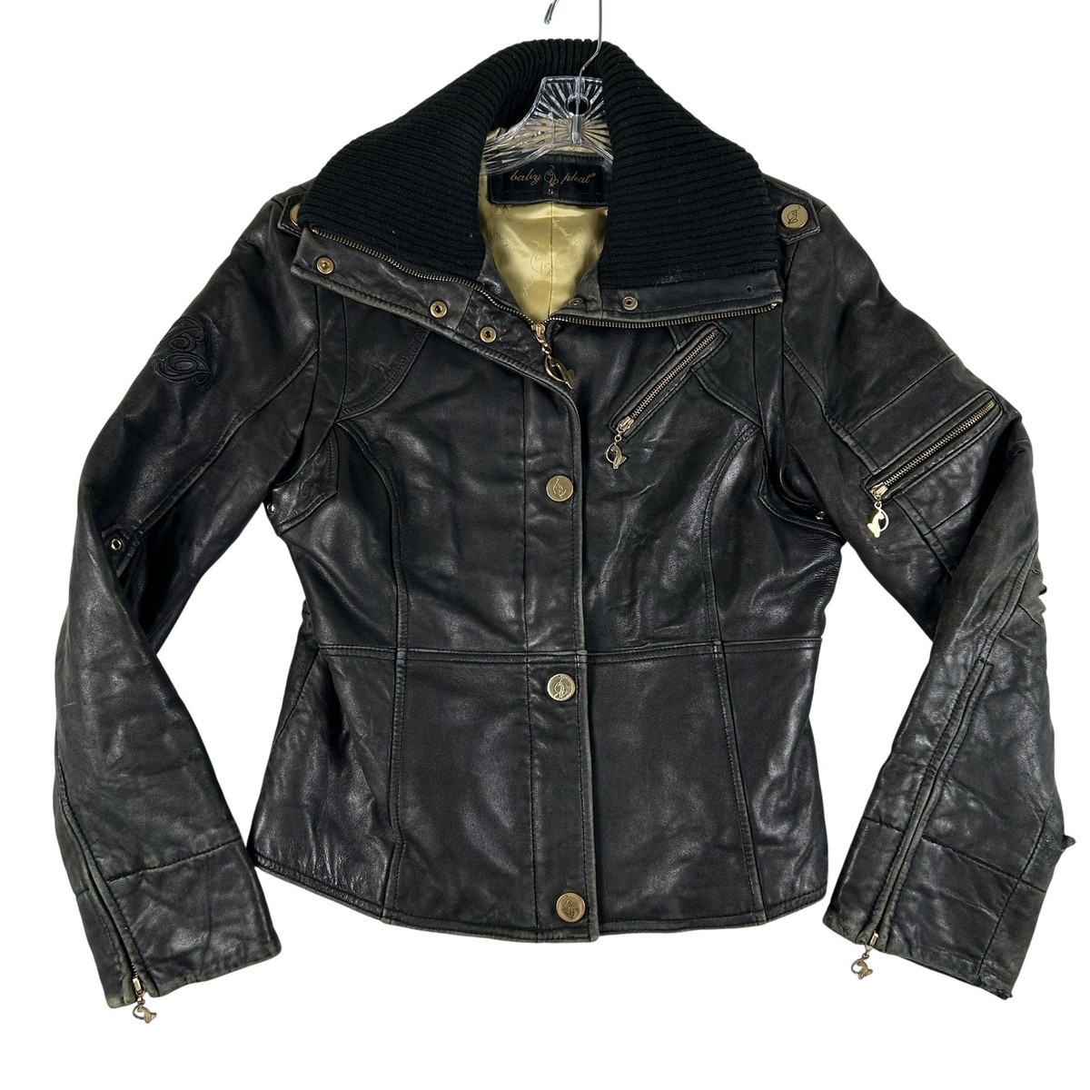 Baby Phat ジャケット Vintage Baby Phat Jacket Womens Small Black Leather Moto