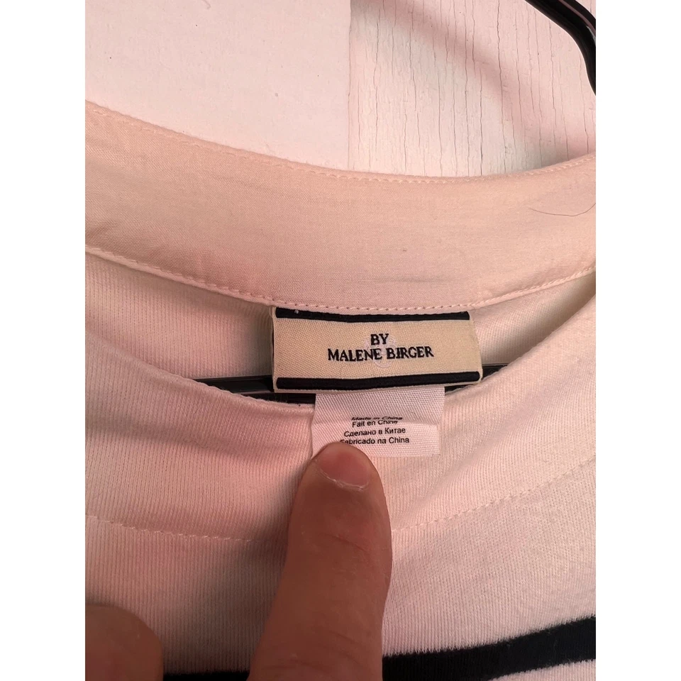 Malene Birger Top White and Black stripes Long sleeve Sz XS - Image 3 of 4