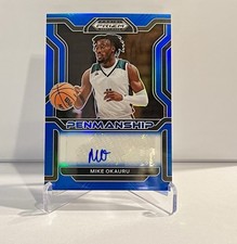 2022 Panini Prizm Draft Picks Mike Okauru Penmanship Auto Blue /149 #CP-MOK
