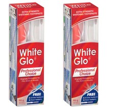 Image of 2 X WHITE GLO Extra Strength Whitening Toothpaste Professional Choice.