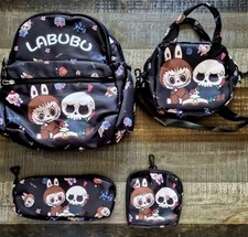 Back to School 4 pc Cartoon Monster Backpack Set High Quality Super Cute BNWT