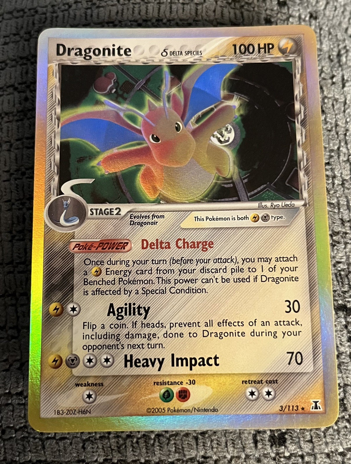 Pokemon TCG Dragonite Delta Species 3/113 Reverse Holo - NM